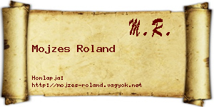 Mojzes Roland névjegykártya